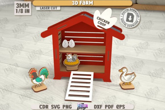 Download 3D Layout Chicken Coop Model Laser Cut - Model Collection