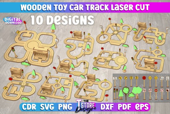 Download Wooden Toy Car Track Bundle | Road Model - Model Collection