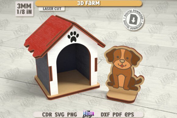 Download 3D Layout Farm Model Laser Cut |Doghouse - Model Collection