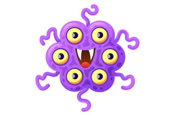 Download Infection Mascot. Cartoon Monster Face. - Infection Collection