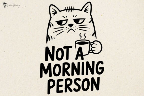 Download Not a Morning Person Cat SVG - Person Collection