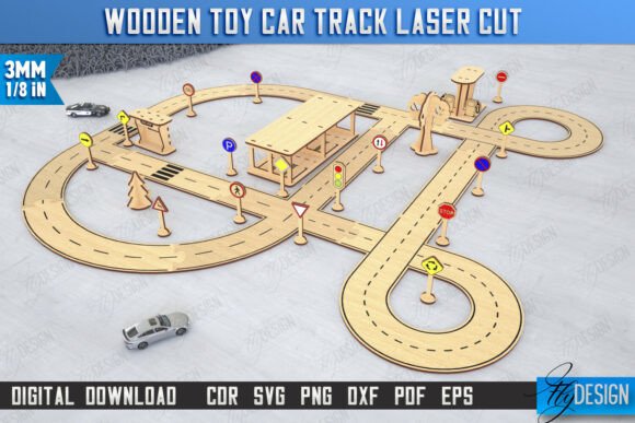 Download Toy Car Track Laser Cut | Road Model|CNC - Model Collection