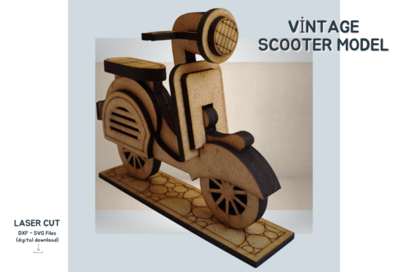 Download Vintage Scooter Model - Dxf, Svg Files - Model Collection
